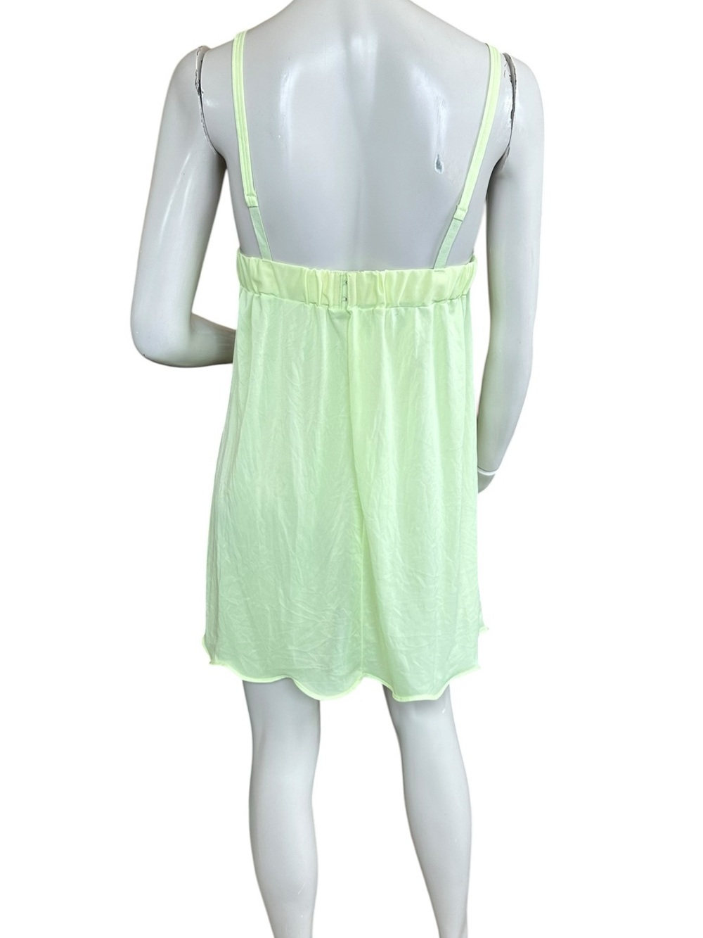 Vintage 80s Formfit Rogers Pale Lime Green Babydoll Underwire Lingerie Dress 36A - Picture 5 of 13
